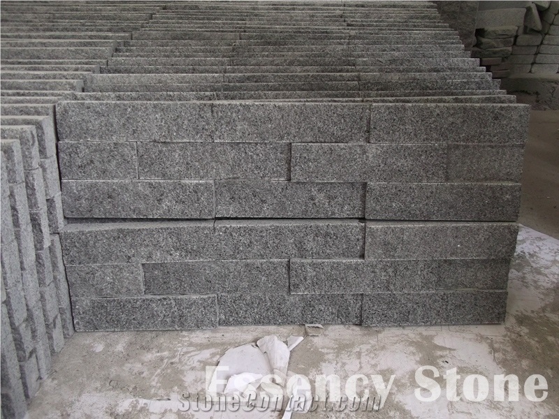 Cultured Natural Split Face Ledge Stone G654 Padang Dark Grey Granite Stacked Stone Veneer for Wall Cladding