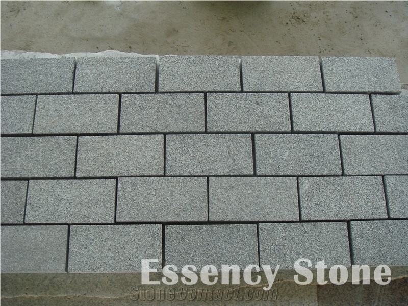 Granite Paving Stone G654 Dark Grey Granite Cube Paving Sets Flamed for Driveway and Walkway