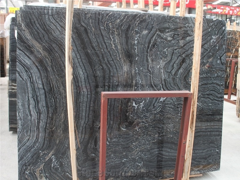 Kenya Black Marble,Ancient Wood Marble,Wooden Black Marble,Silver Wave, Polished China Black Tiles & Slabs for Walling and Flooring