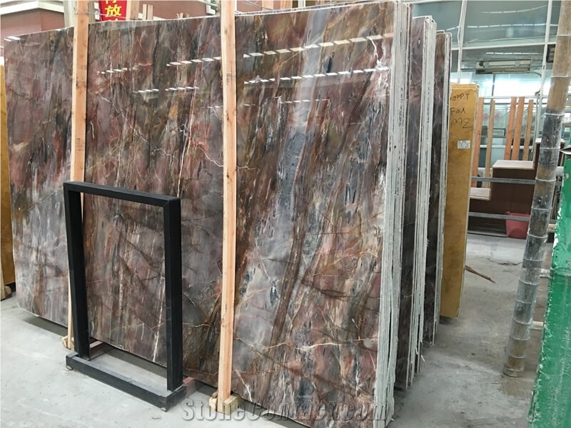 China Red Marble Slab- Louis Red, Chinese Red Marble