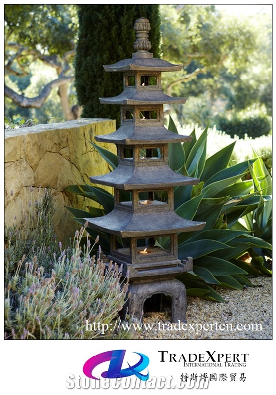 Antique Granite Garden Stone Pagoda for Outside