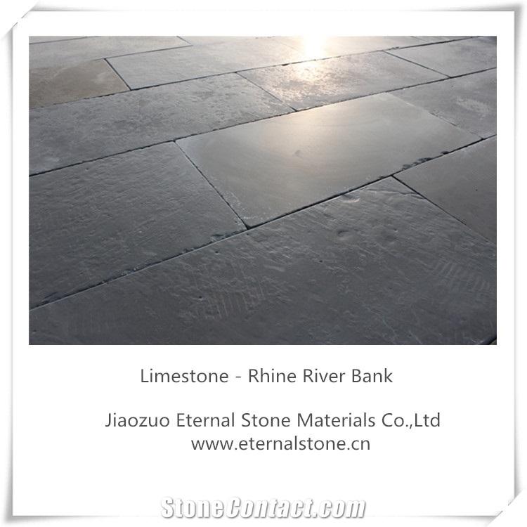 Limestone Material Rhine River Bank Tile and Slab, China Grey Limestone