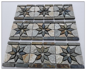 Natural Stone Spb#40 Slate Mosaic Border