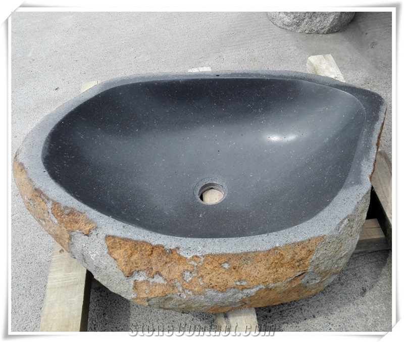 Natural Stone Wash Basin, Black Limestone Sinks & Basins