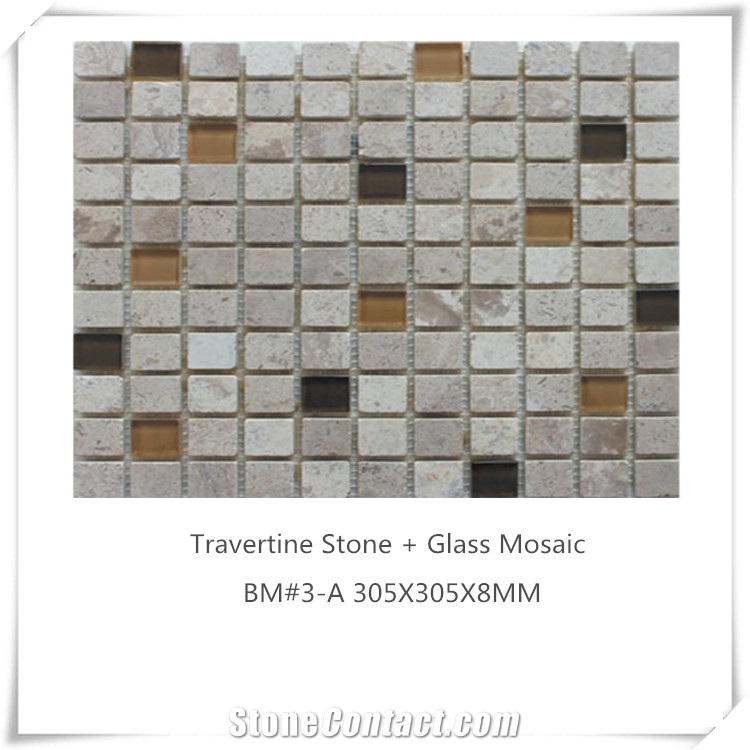 Natural Stone with Glass Bm#2-F,Bm#2-G,Bm#3-A,Bm#92-D Mosaic Product