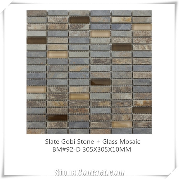 Natural Stone with Glass Bm#2-F,Bm#2-G,Bm#3-A,Bm#92-D Mosaic Product