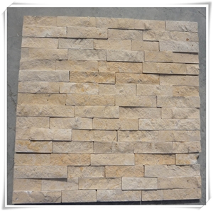 Yellow Limestone Cultured Stone and Panel for Wall Cladding
