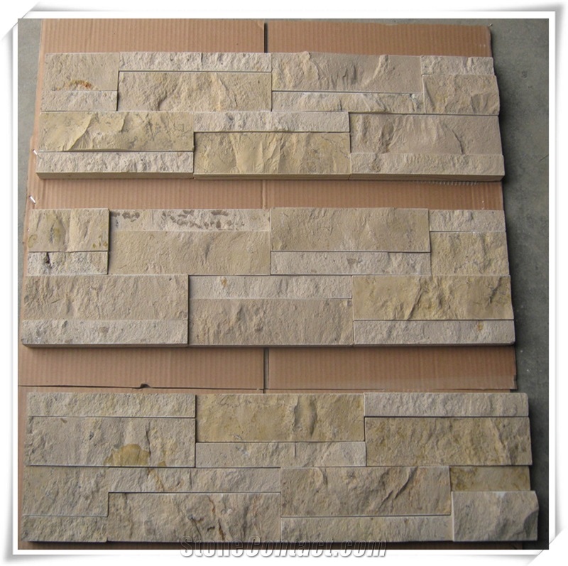Yellow Limestone Cultured Stone and Panel for Wall Cladding