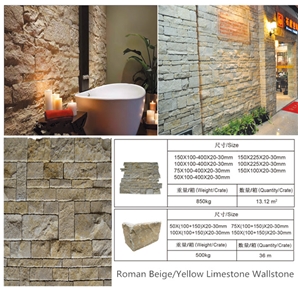 Yellow Limestone Wallstone Cultured Stone