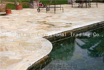 China Yellow Wooden Quartzite Tiles & Slabs for Wall and Floor