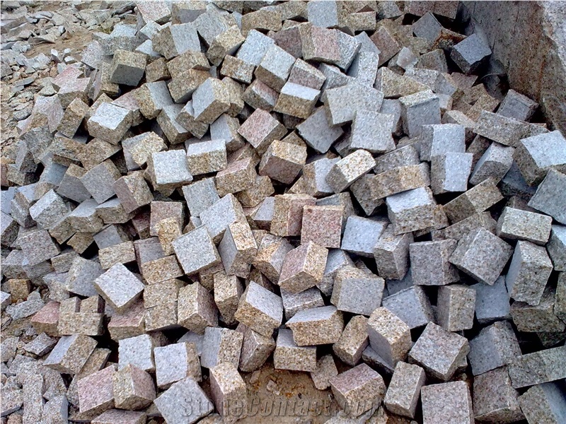 G682 Granite Cube Stone/G682 Granite Cobble Stone