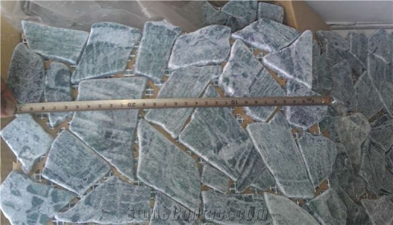 India Green Marble Mosaic for Wall Cladding