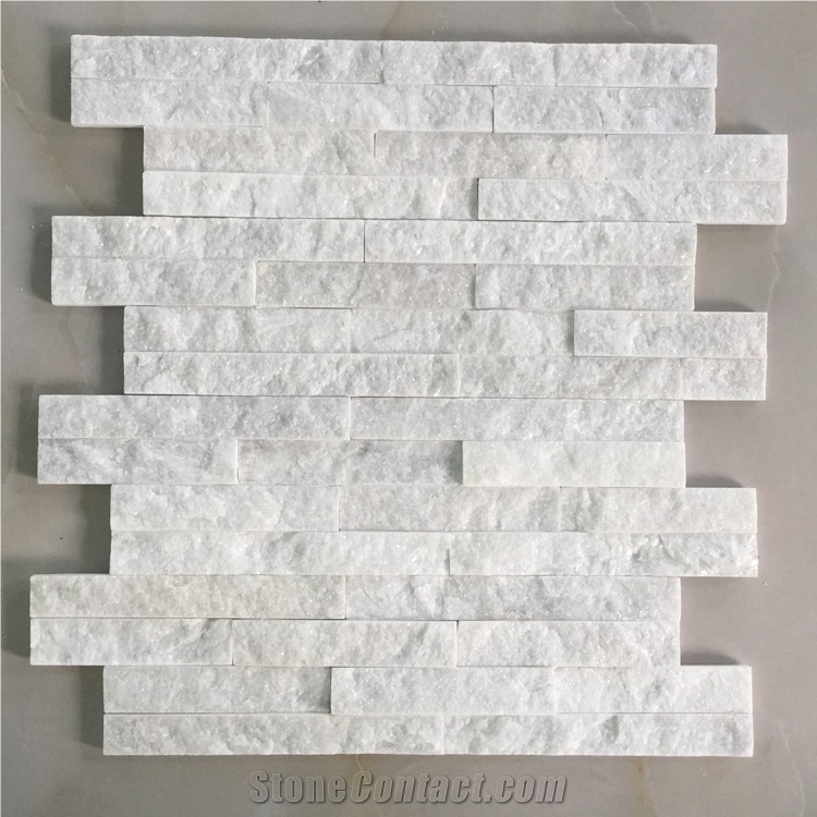 Hhsc10x40-005 on Sale China White Quartzite Cultured Stone/Wall Cladding/Stacked Stone Wall Panel/Manufactured Stone Veneer