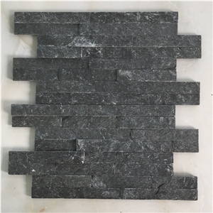 Hhsc10x40-007 on Sale China Black Quartzite Cultured Stone/Wall Cladding/Stacked Stone Wall Panel/Manufactured Stone Veneer