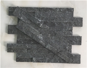 Hhsc10x40-007 on Sale China Black Quartzite Cultured Stone/Wall Cladding/Stacked Stone Wall Panel/Manufactured Stone Veneer