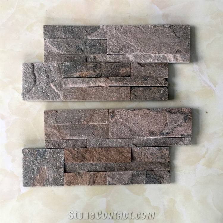 On Sale China Pink Quartzite Cultured Stone/Wall Cladding/Stacked Stone Wall Panel/Manufactured Stone Veneer