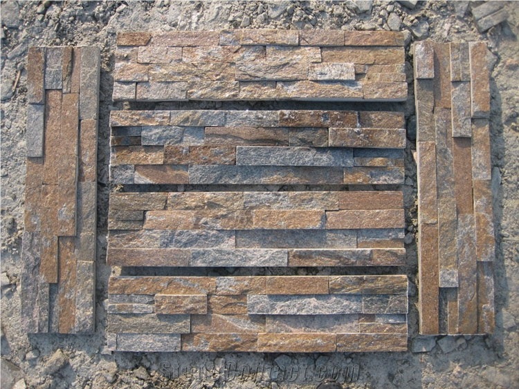 On Sale China Rusty Brown Slate Cultured Stone, Wall Cladding, Stacked Stone Veneer Clearance, Manufactured Stone Veneer
