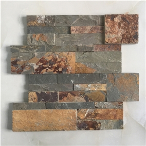 On Sale China S1120 Rusty Slate Cultured Stone/Wall Cladding/Stacked Stone Wall Panel/Manufactured Stone Veneer
