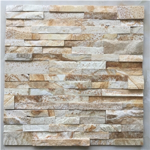 On Sale China Yellow White Sandstone Stone Panel/Wall Cladding/Stacked Stone Wall Panel/Cultured Stone