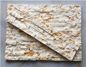 On Sale China Yellow White Sandstone Stone Panel/Wall Cladding/Stacked Stone Wall Panel/Cultured Stone