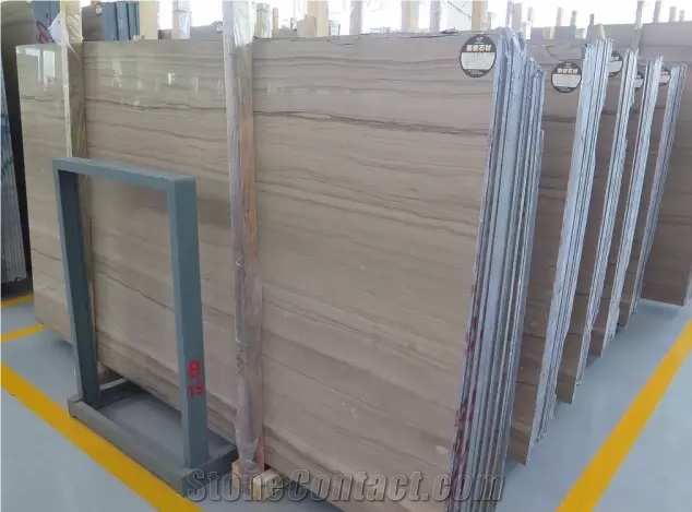 China Athens Grey Wood Vein Marble Polished Slab Tile