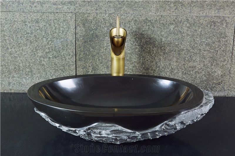 China Black Granite Polished Washbasin, Sink