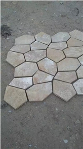 China Yellow Limestone Honed Cleft Sandblast Bushhammered Split Floor Wall Tiles