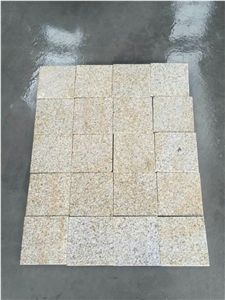 China Yellow Rustic Granite Sunset Gold Padang Giallo Golden Sand Granite Cube Paver Sets Roadstone Paver