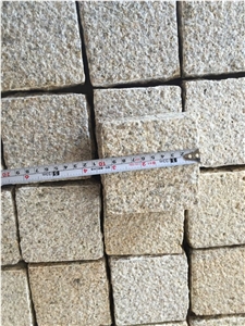 G682 China Yellow Rustic Granite Padang Giallo Sunset Gold Golden Sand Split Cleft Cube Pavers
