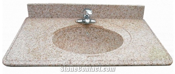 G682 China Yellow Rustic Sunset Gold Padang Giallo Golden Sand Granite Polished Vanity Top Bathroom Top Countertop