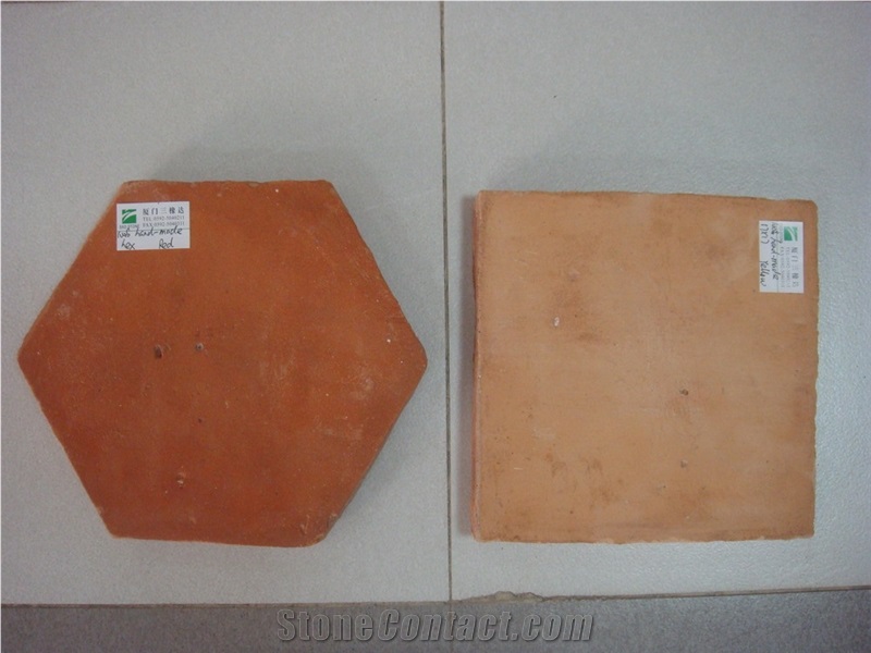 Hand Made Terracotta Tiles Yellow Brown Red