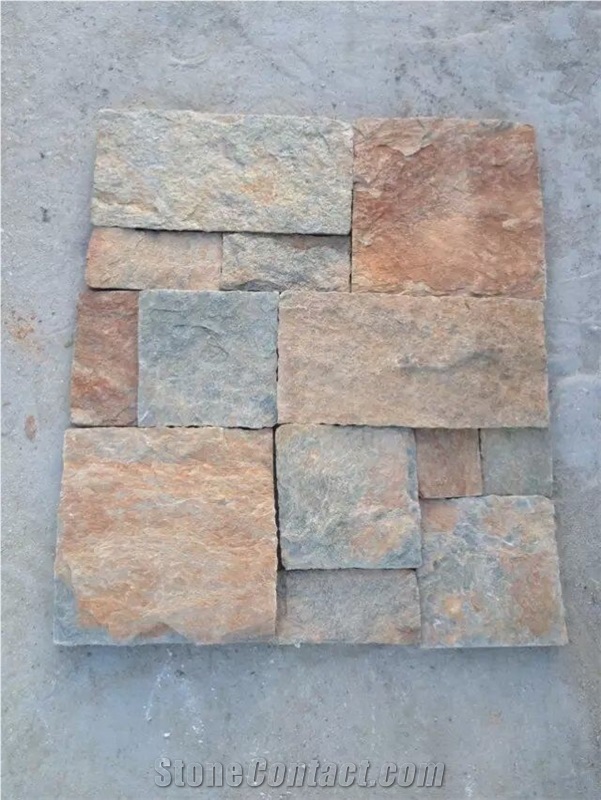 Rustic Yellow Quartzite Culture Stone, Wall Stone, Stone Veneer, Ledge Stone, Corner Stone