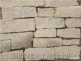 Yellow Quartzite Stacked Cultured Stone Veneer, Brick Stacked Stone, Wall Stone, Corner Stone