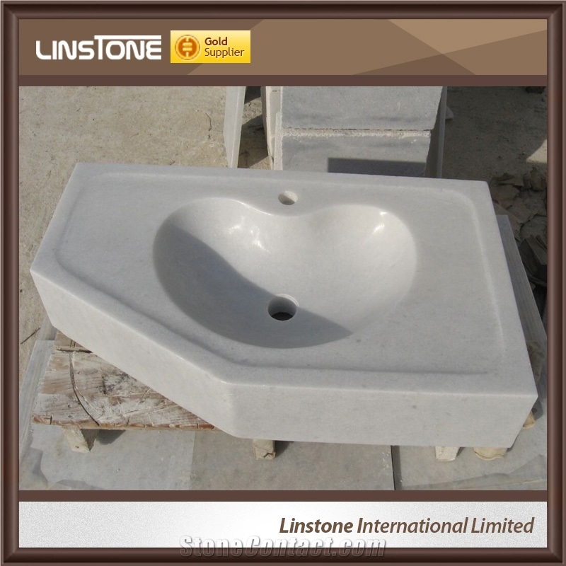 Linstone Crystal White Marble Sink for Bathroom