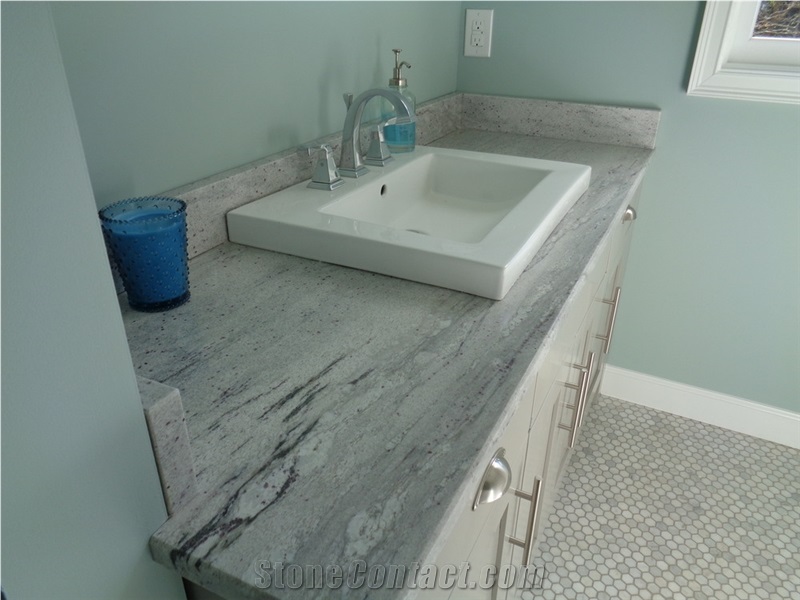 Pretoria White Granite Bathroom Top with Basin