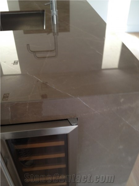 Bronze Armani Marble Kitchen Island Top from Netherlands 