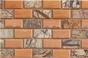 Copper and Rainforest Brown Marble Brick Pattern