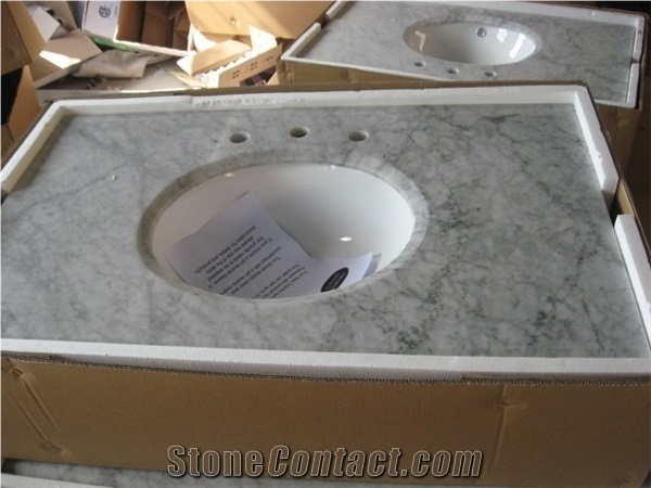 White Marble Vanity Top Bathroom Countertop