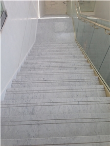 Bianco Carrara Extra Marble Staircase