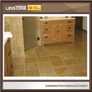 Building Material Kashmir Gold Granite Floor Tiles, India Yellow Granite