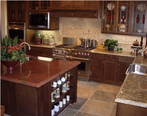 Maple Red Granite Kitchen Countertops