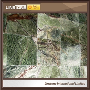 Polished High Quality Rain Forest Green Marble Tile & Slab for Wall Tiles