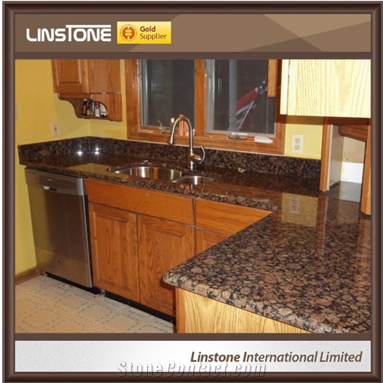 Polished Surface Baltic Brown Granite Kitchen Countertops