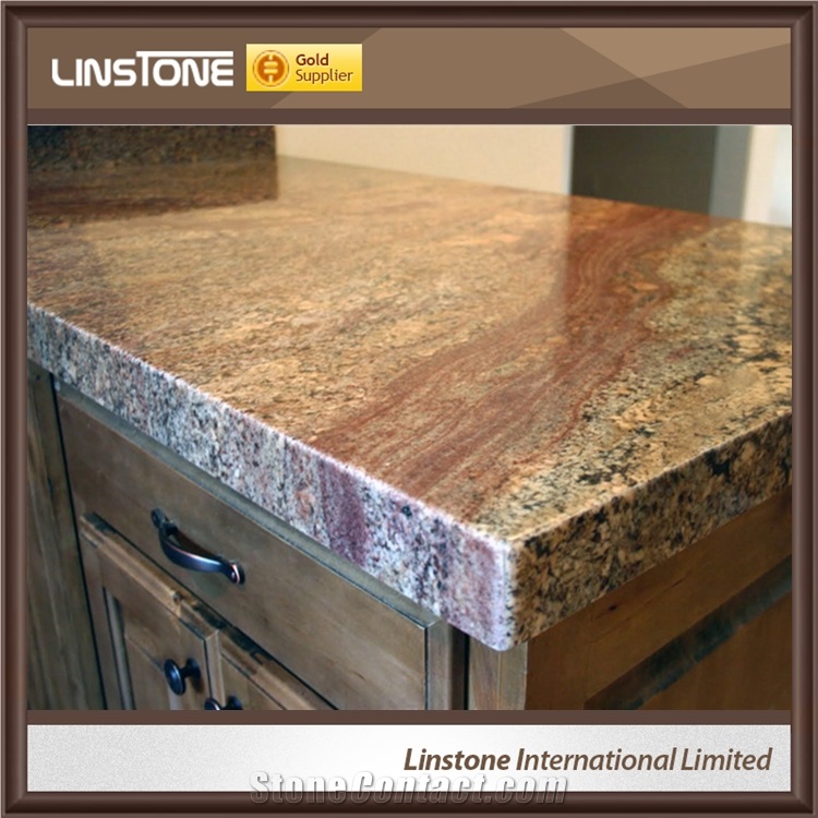 Polished Surface Juparana Bordeaux Granite Kitchen Countertops from ...