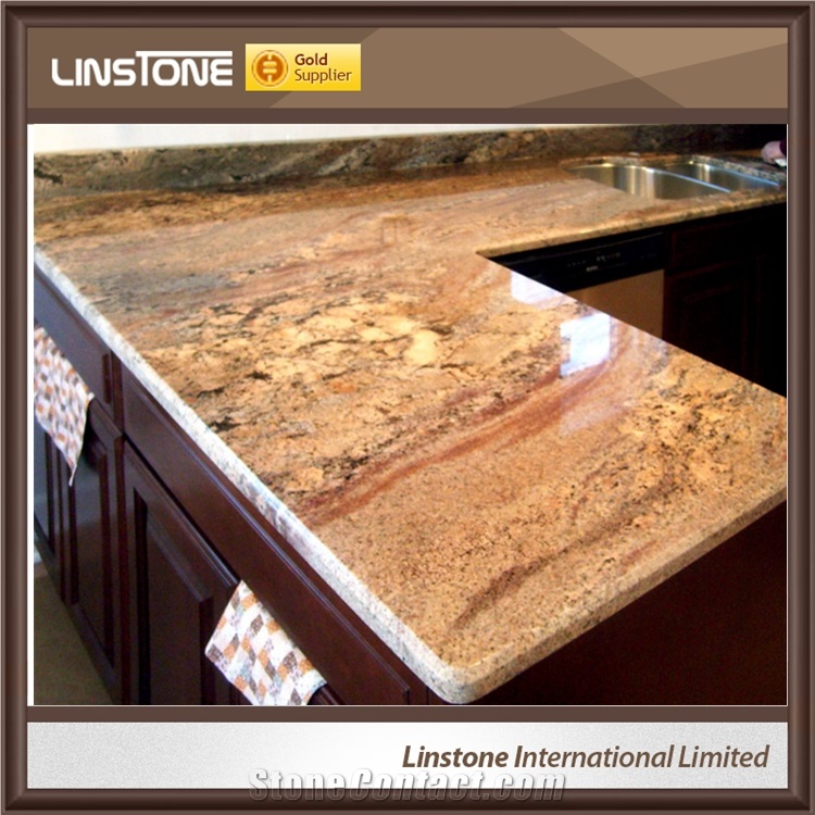 Polished Surface Juparana Bordeaux Granite Kitchen Countertops from ...