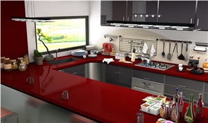 Ruby Red Granite Kitchen Countertop