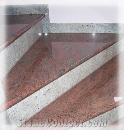 Multicolor Red Granite Steps