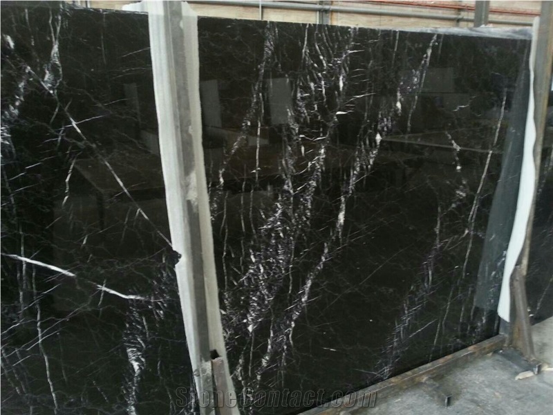 Black Marble Tiles & Slabs, Pars Black Esfahan Marble Polished Floor Covering Tiles, Walling Tiles