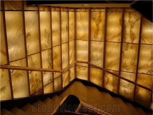 Laminated Jade Stone Onyx Aluminum Honeycomb Panel Walling