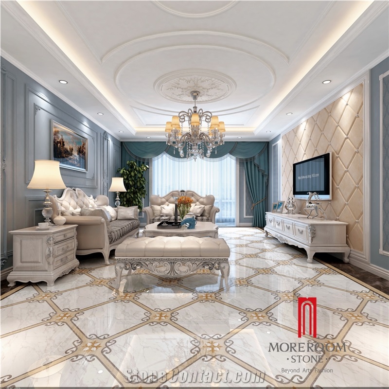 Polished White Marble Flooring Tile Marble Look Porcelain Tile